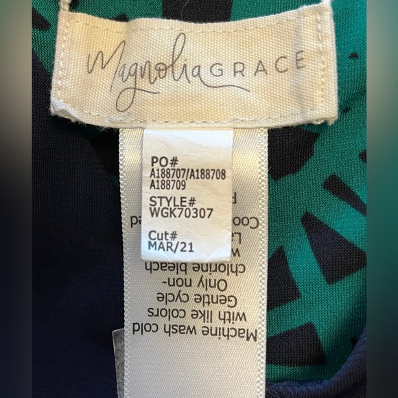 Magnolia Grace Womens Perissa Reversible Knit Dress Green Blue Stretch sz medium - Picture 6 of 8